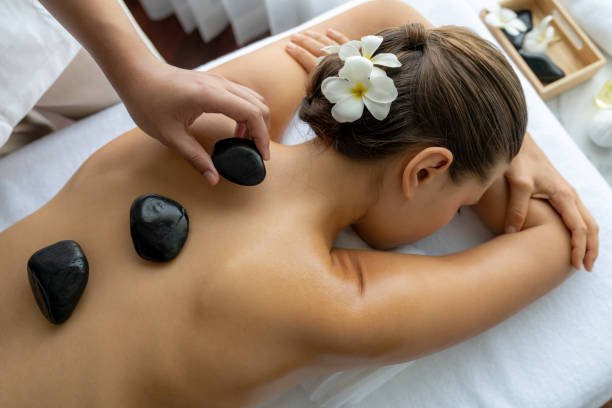 Person receiving a spa treatment