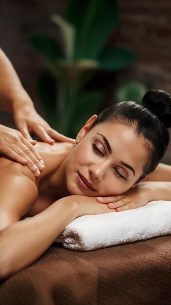 Woman enjoying a facial treatment